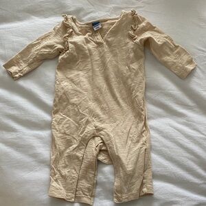 Old Navy Cream Ruffle-Sleeve One-Piece Footie